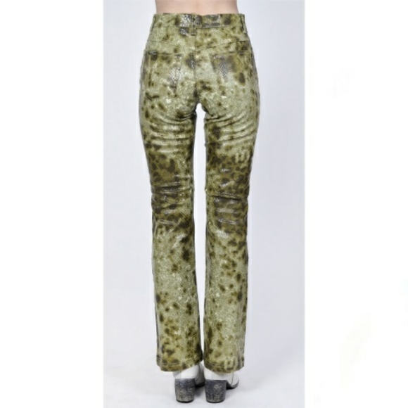 Revolt Jeans Green Snake Skin Bootcut Pants 5/6 - Picture 2 of 7
